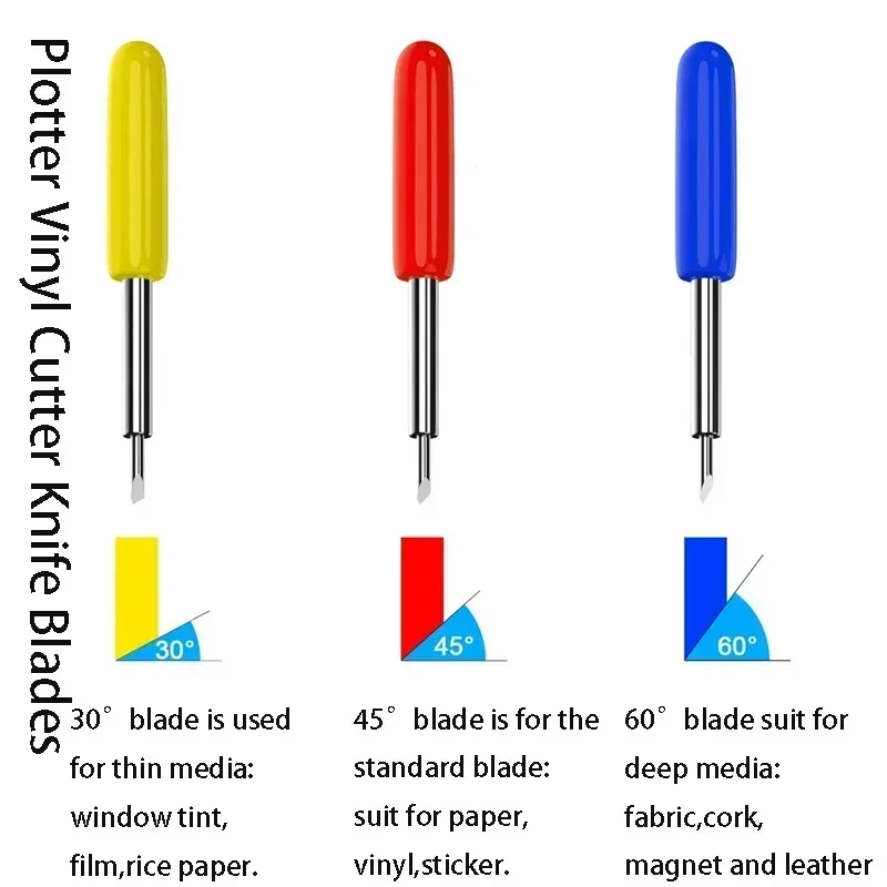 Plotter Vinyl Cutter Knife Blades 30/45/60 Degrees Refine Replacement Blades Plotter Cutter Professional Milling Carving Tool