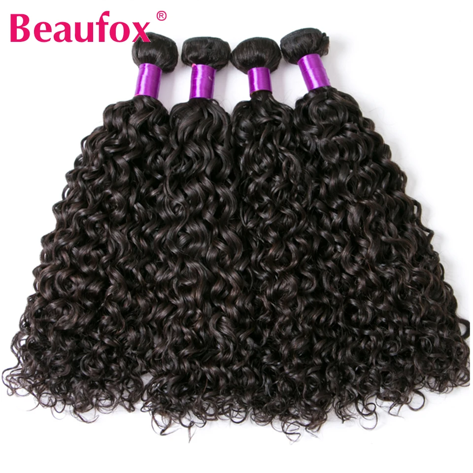 Beaufox 10A Water Wave Bundles Malaysian Hair Weave Bundles Deals Unprocessed Curly Human Hair Bundles 30" Remy Hair Extensions