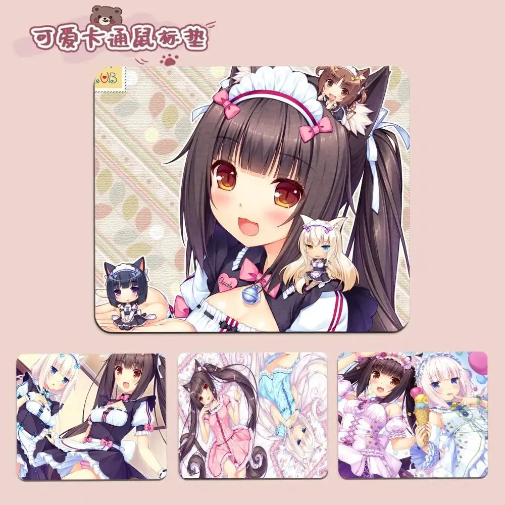 

Коврик для компьютерного стола с мультяшным принтом Nekopara, классический винтажный дизайн, большой коврик для мыши, подушка для ноутбука, нескользящий коврик для мыши, игровые коврики для стола