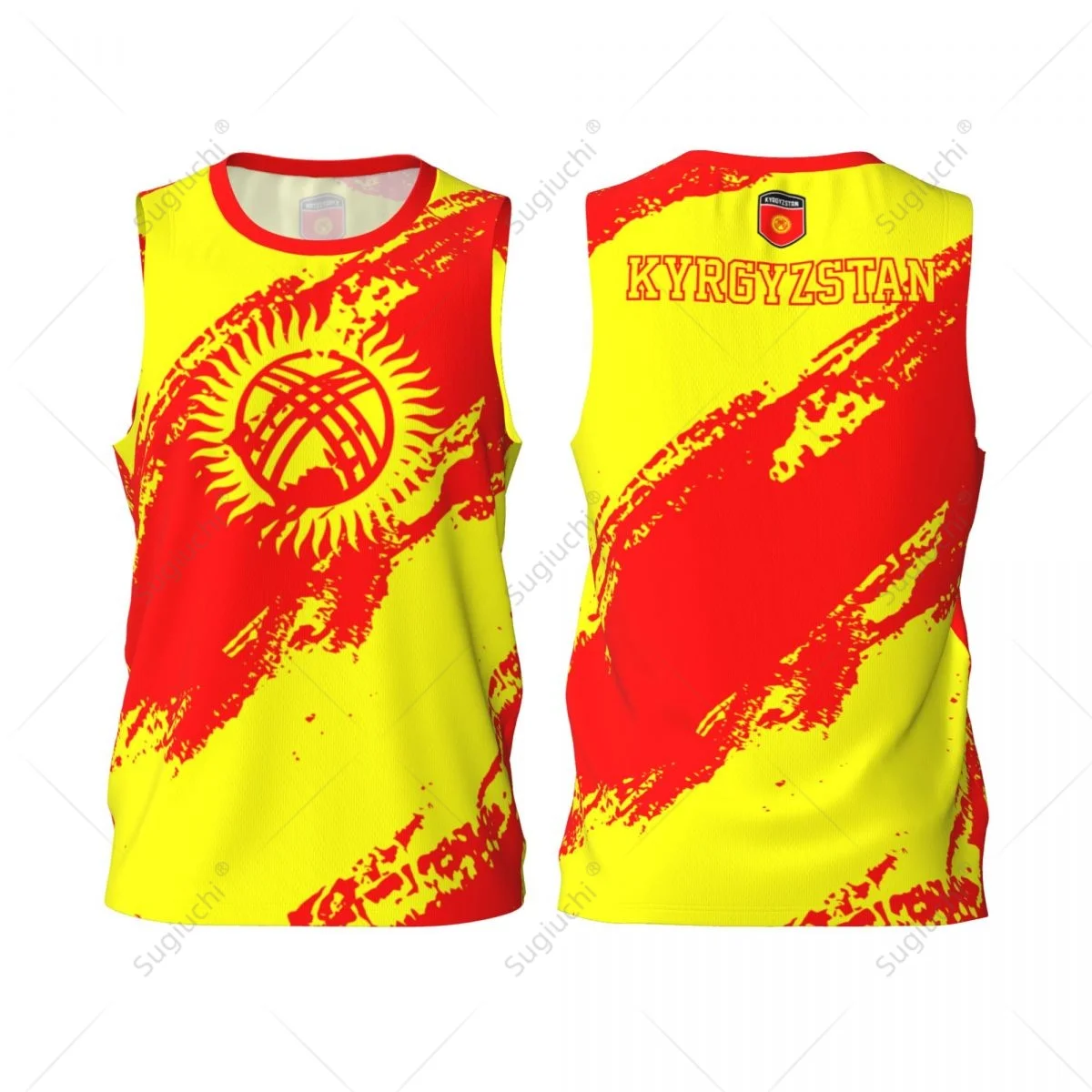 Men Basketball Sports Kyrgyzstan Flag Running Fitness Multifunction Jersey Sleeveless shirt Custom Name Nunber Exclusive