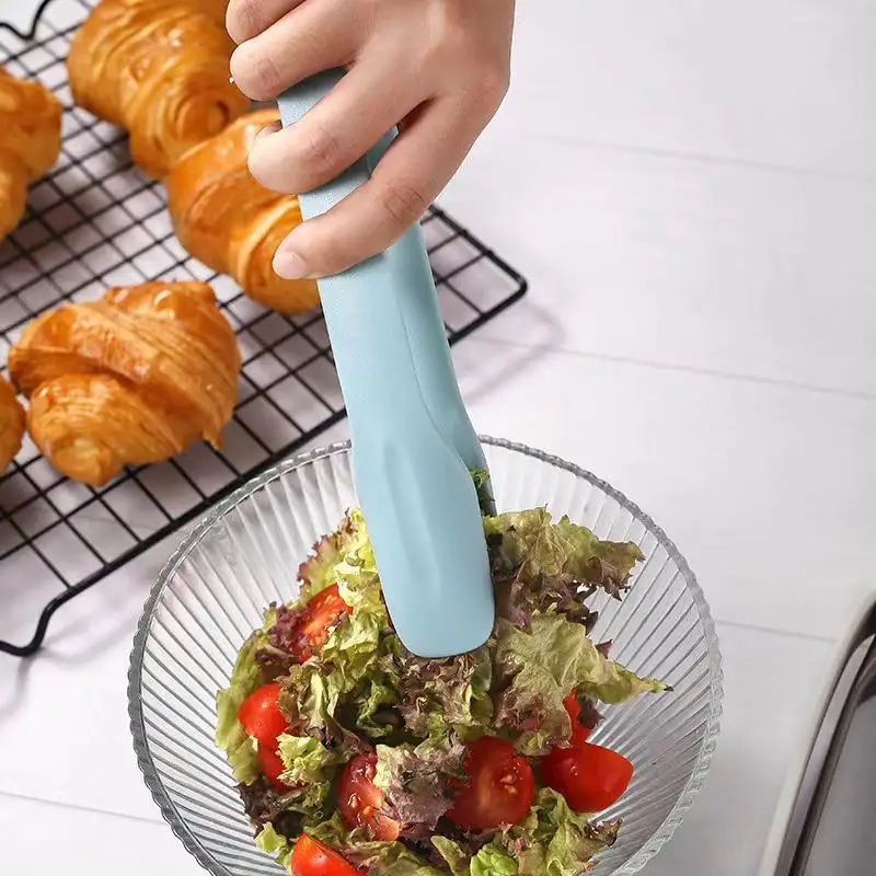 3pcs Plastic Food Tongs NonSlip Handle Kitchen Cooking Clip Clamp Salad BBQ Utensil for Party Buffet Gatherings