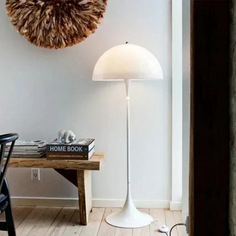 Nordic Danish Designer LED Mushroom Floor Lamp Living Room Study White Bedroom Bedside Reading Decorative Lighting Fixture Art