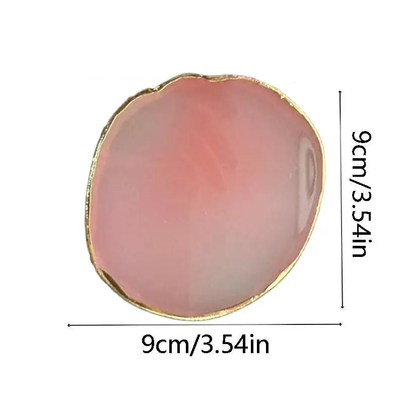 1 Resin Agate Coaster with Gold Trim Resin Crystal Gemstone Coffee Coaster Handcrafted and Unique Perfect for Holding Coffee Cup