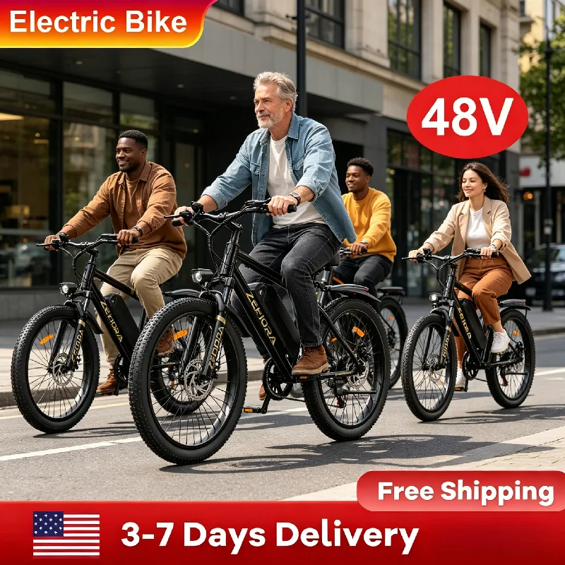500W 26 Inch Urban Mountain E-bike,Certified UL2849 45° Climbing Adjustable Front Brake Seat Factory Original Free Local Shipping image 2