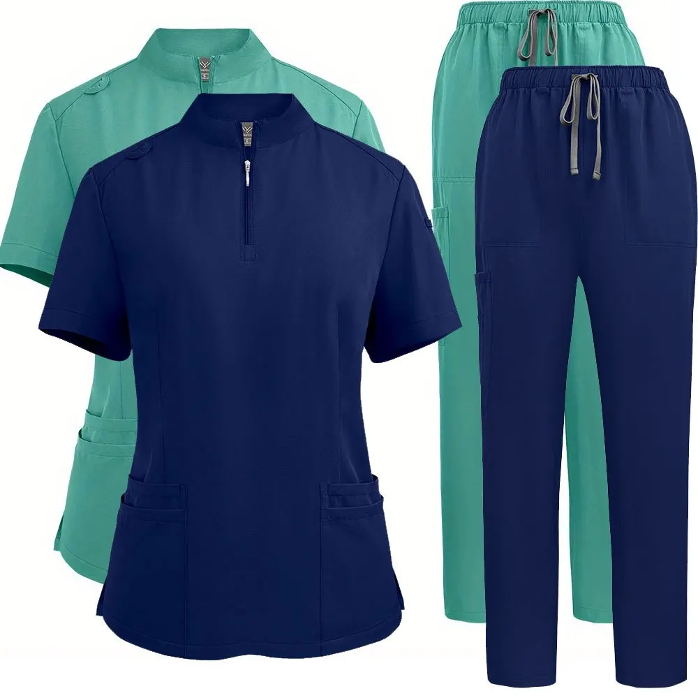 Pacote de roupas de trabalho de enfermeira de secagem rápida – Uniforme de bolso de tamanho grande para hospital e SPA