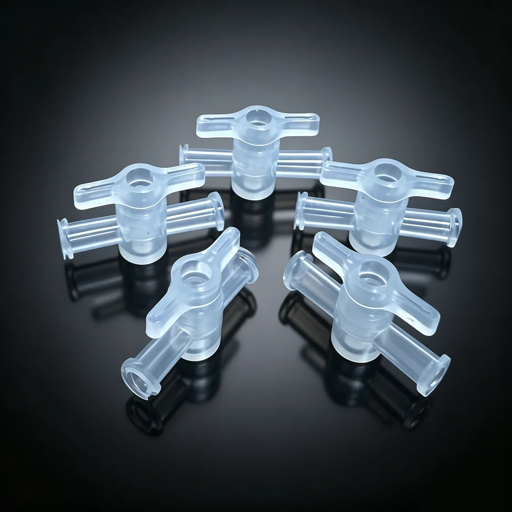 10PCS Chemical Plastic Double Female Luer Lock Stopcock Valve Medical Plastic Stopcock Valve for Lab Use