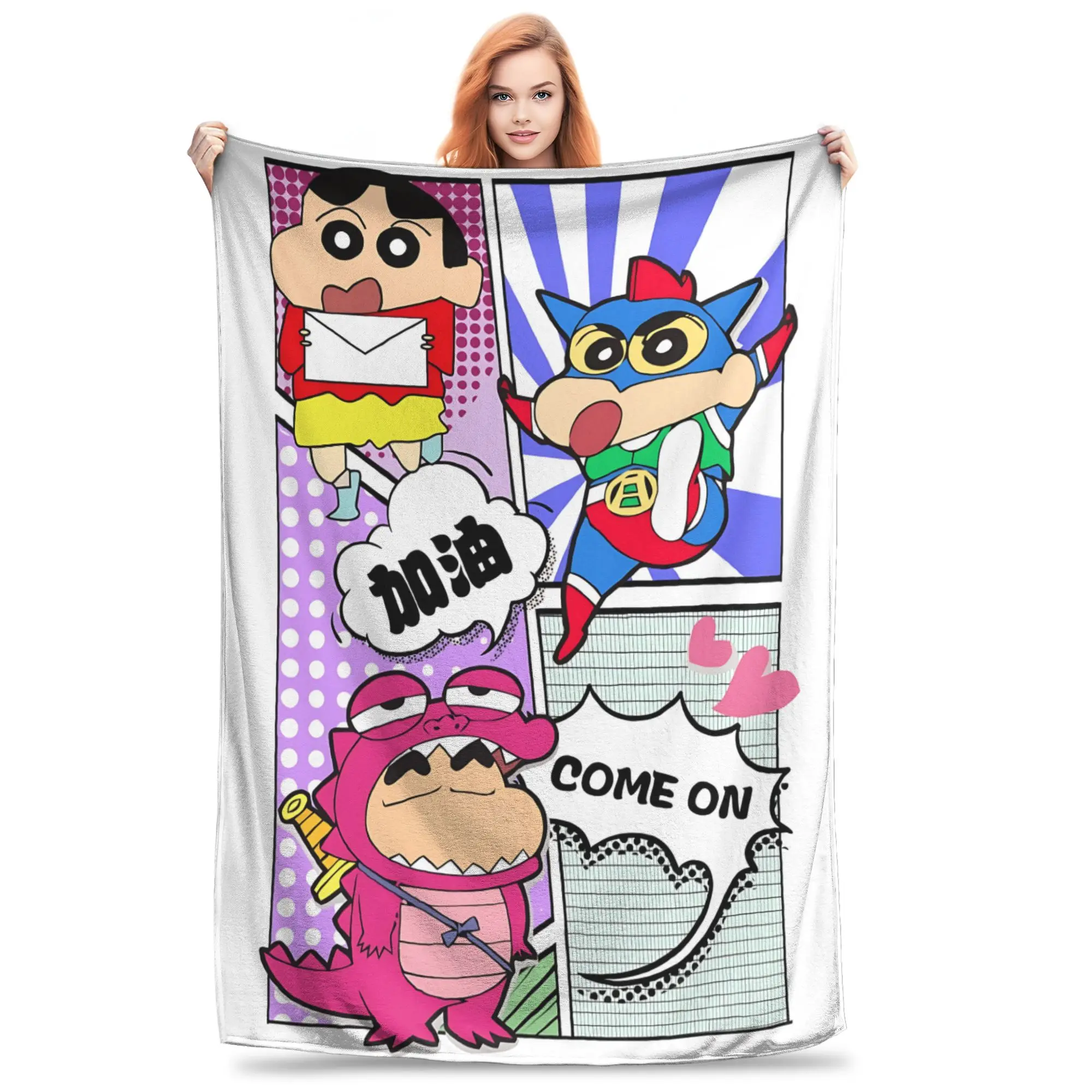 1PC Home Crayon Shin chan‌s Blanket Throw Blanket  Novelty Warm Blanket All Season Gift