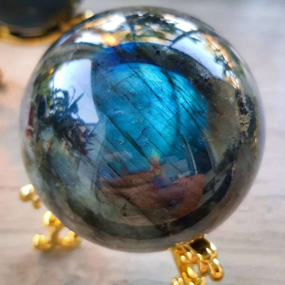 

8.5-9CM Labradorite Ball Sphere Crafts Agate Crystal Jem Stone Mineral Specimen Wiccan Decor Crystals and Stones Healing
