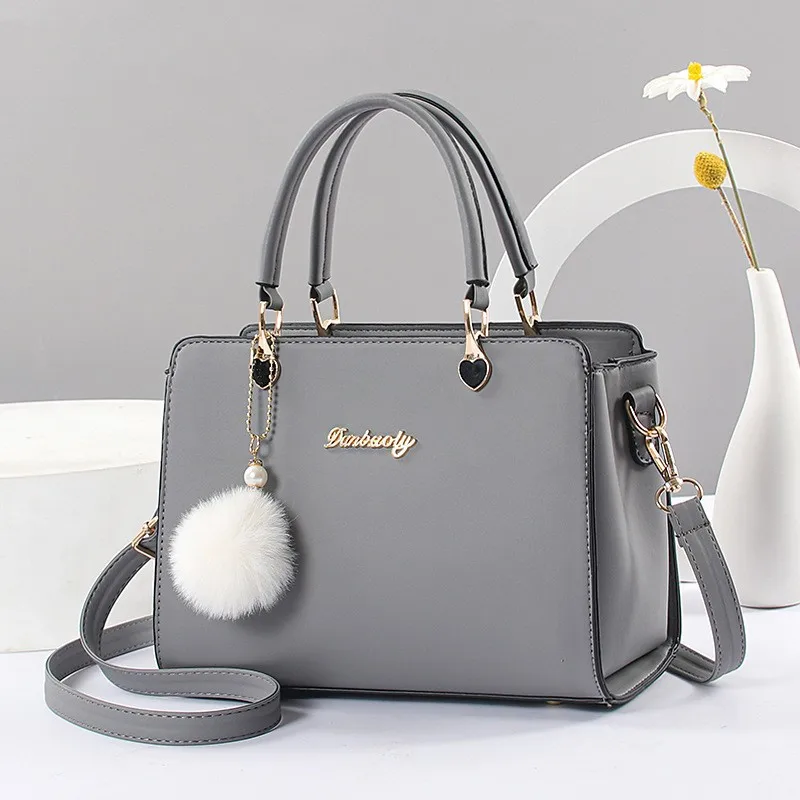

Stylish Casual Women's Handbag Commuter Womens Shoulder Bag Exquisite Small Hair Ball Pendant Decoration Female Crossbody Bag