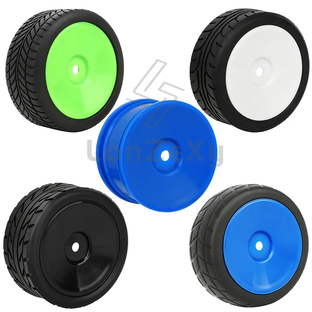 4Pcs Wheel Tire Set Plastic Rim Rubber Tyre For 1/10 On‑Road Drift RC Car HSP Sakura D4 D5 TT02 FW06 I‑L Styles Parts
