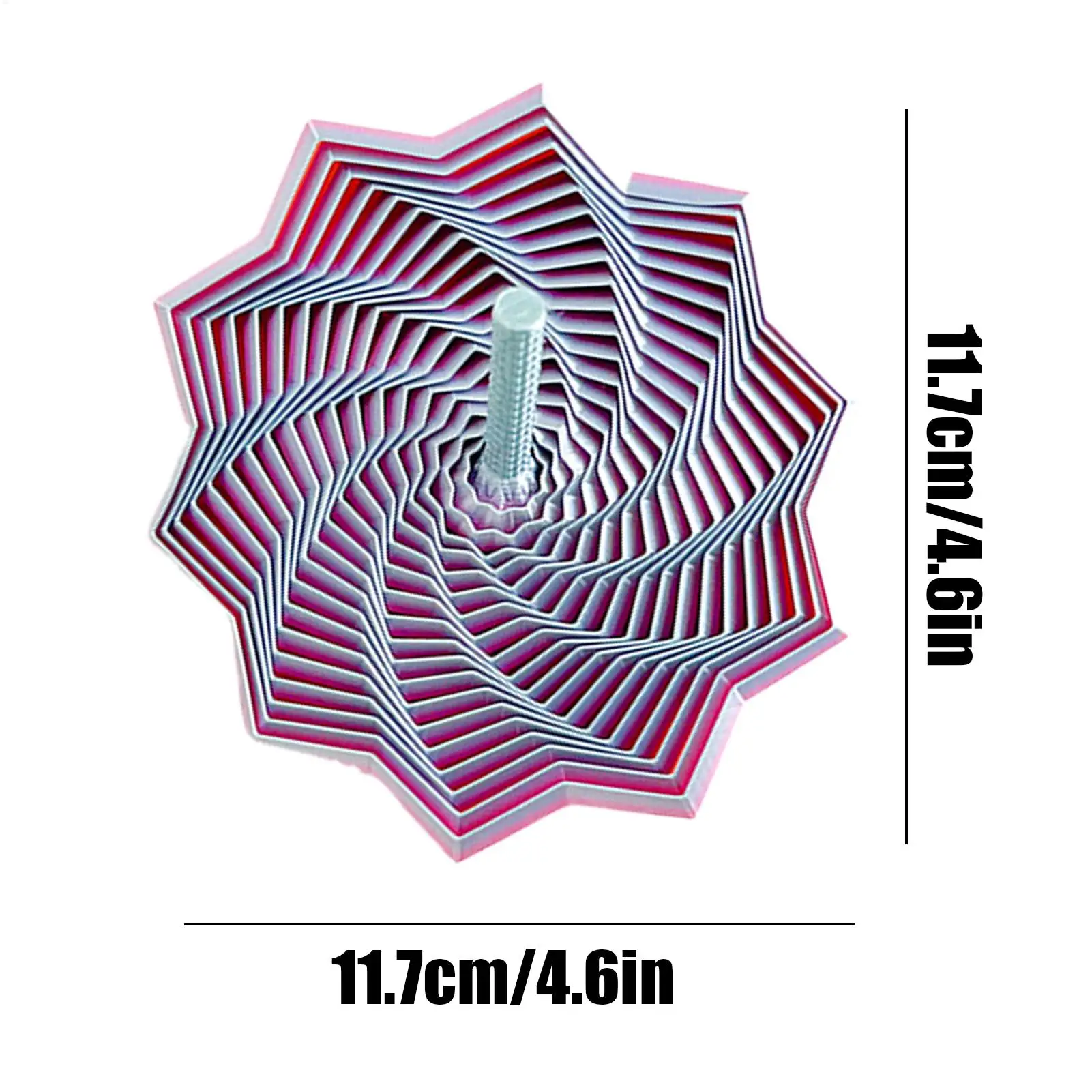 3Dプリントされた拡張感覚フィジェット六角形、握りやすいハンドル付き、ストレス解消感覚玩具のための回転スパイラルスピナー