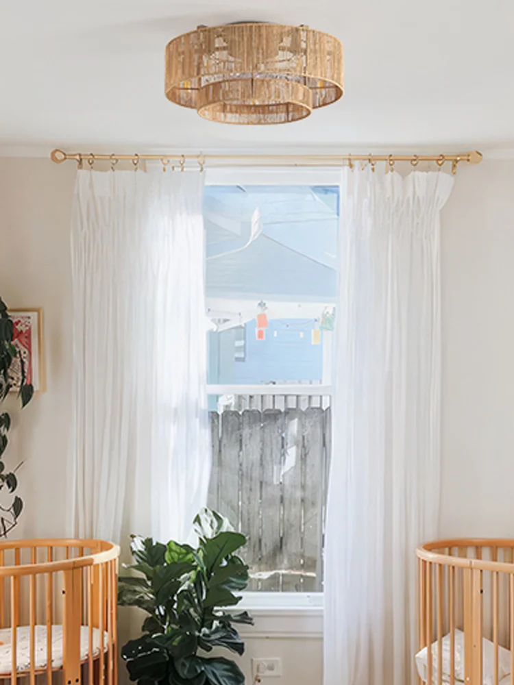 Boho gekooide plafondventilatoren verlicht bamboe plafondventilator ventilatoren afstandsbediening gelaagde rotan plafondventilator kamerdecoratie plafondventilatorlamp - afbeelding 2