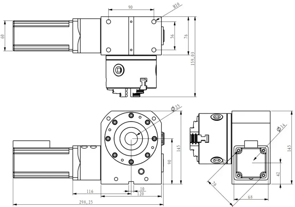 CNC 4th Axis Dividing head A axis Rotary axis For Metal High precision roller cam reducer 15:1 with 130mm chuck