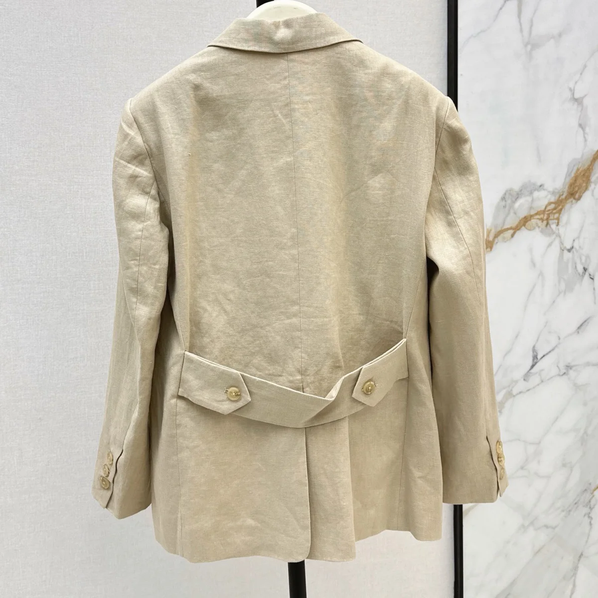 High Quality Women Blazer 3 Buttons Back Belt Decor Loose Fit Casual Office Suit Jacket For Spring Summer lyt26728112