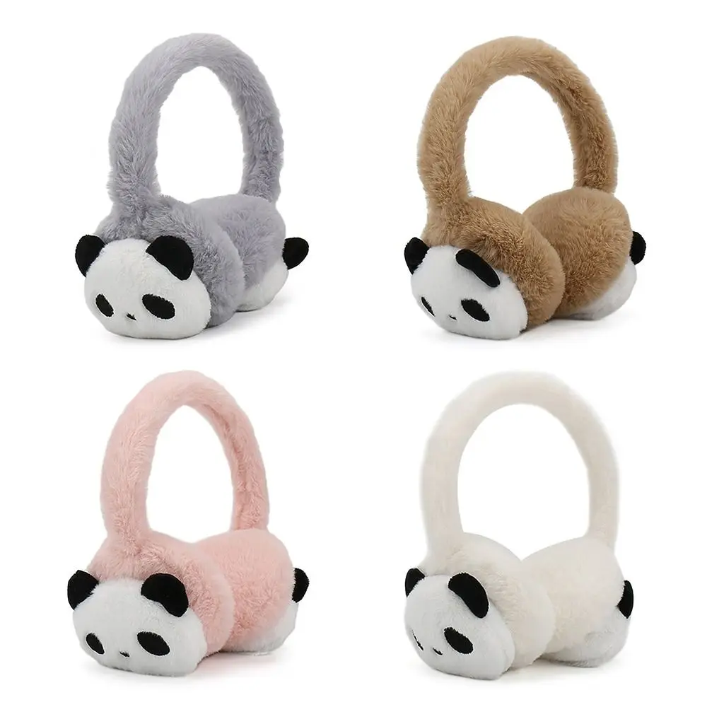 

Winter Cute Panda Plush Earmuffs Fluffy Warm Earflaps Casual Adjustable Ear Warmer for Men Women