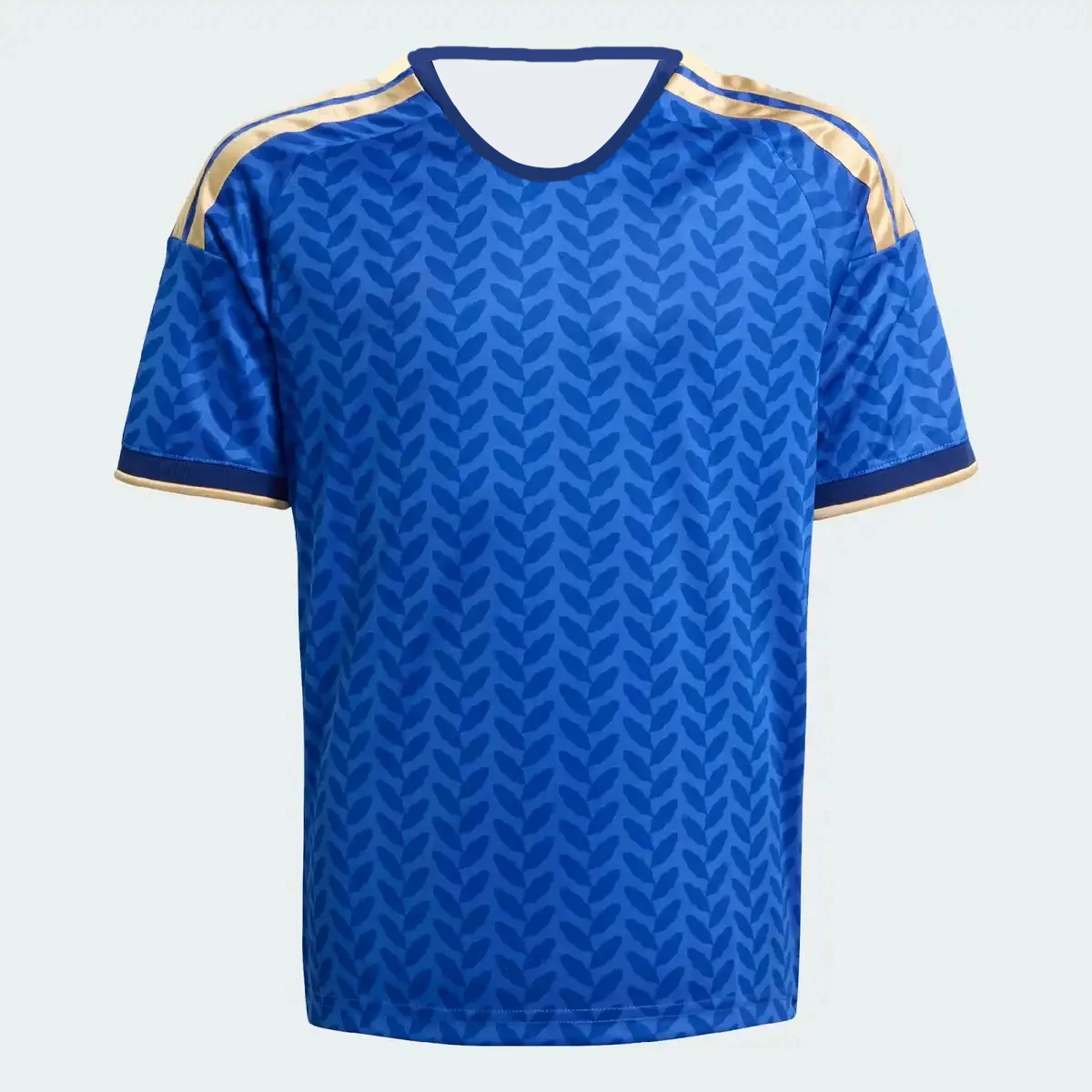

Italy Blue Chevron Print 2026 Home Fan Edition Soccer Jersey Breathable Quick Dry Soccer Shirts for Youth