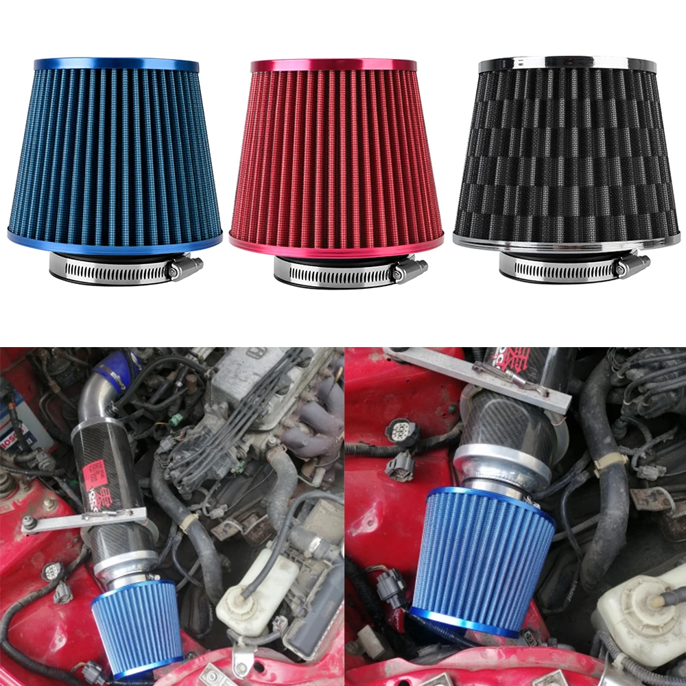 Induction Kit Car Air Filters Cold Air Intake Filter 3 Inch High Flow Universal Sport Power Mesh Cone 76MM Car Accessories