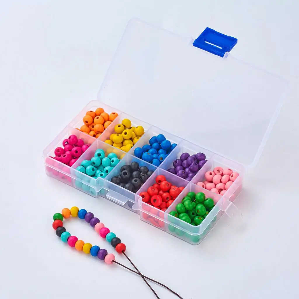 Multi Color Wooden Beads Bulk 2mm Hole for DIY Jewelry Supplies