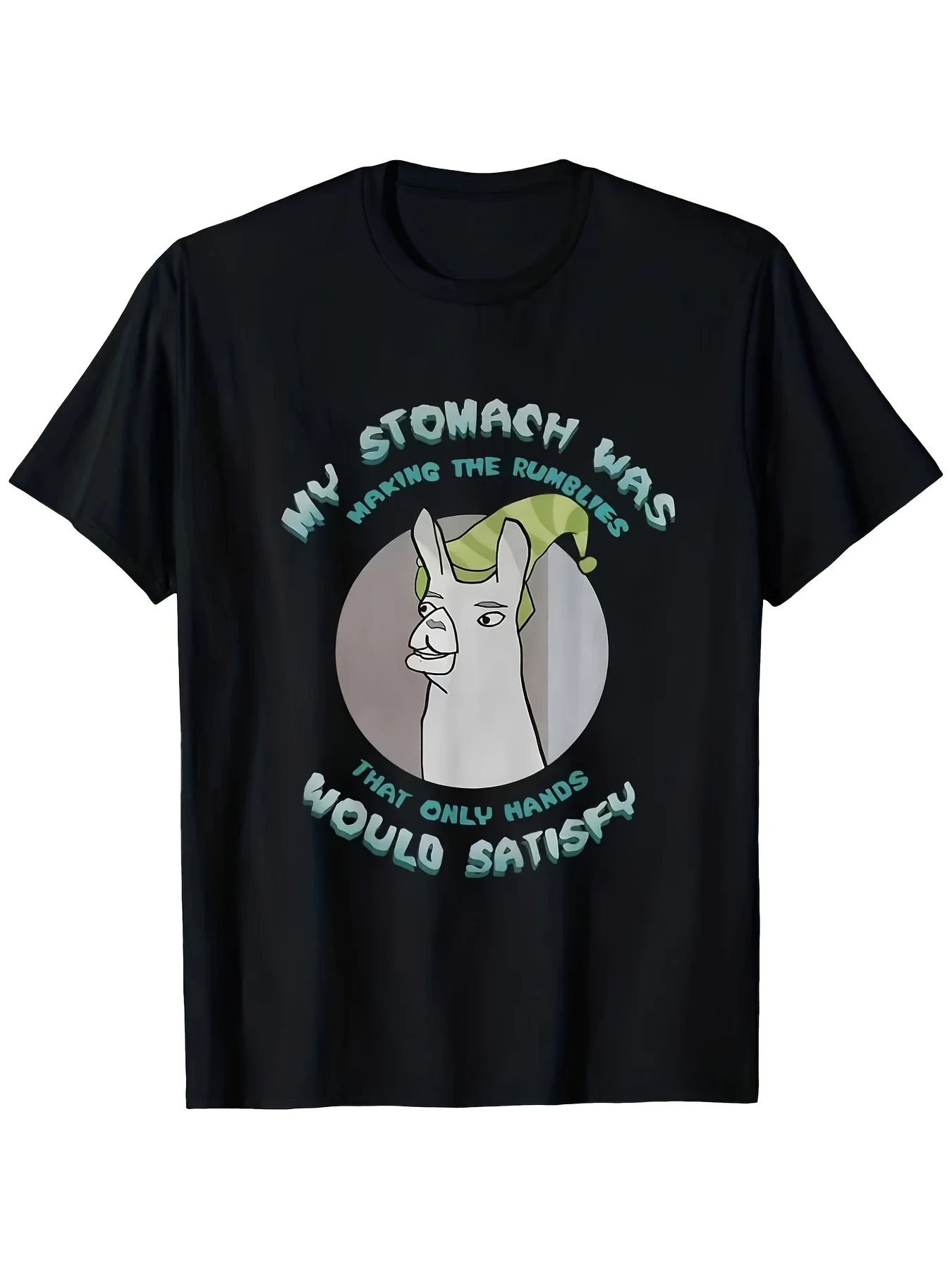 Funny Novelty Men's T-Shirt - Black Humorous Llama Graphic & Saying - Soft Stretch Fabric Casual Everyday Shirt - Funny Gift for