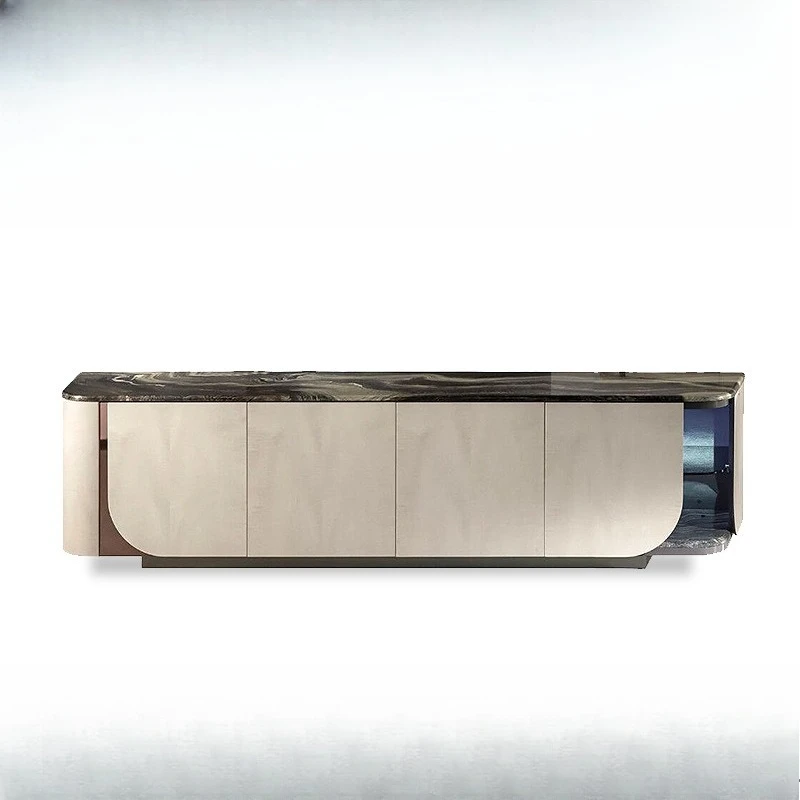 Włoska szafka boczna do jadalni z litego drewna, luksusowa willa, kreatywna szafka boczna z wyższej półki.