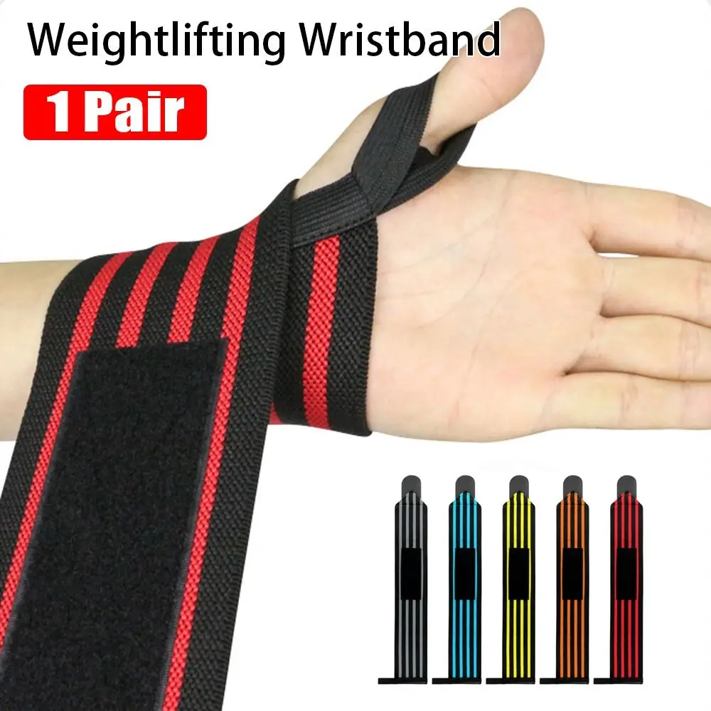 1 Pair Wrist Support Weightlifting Wristband Gym Training Brace Straps Sports Bandage with Thumb Loop Powerlifting Wrist Wraps