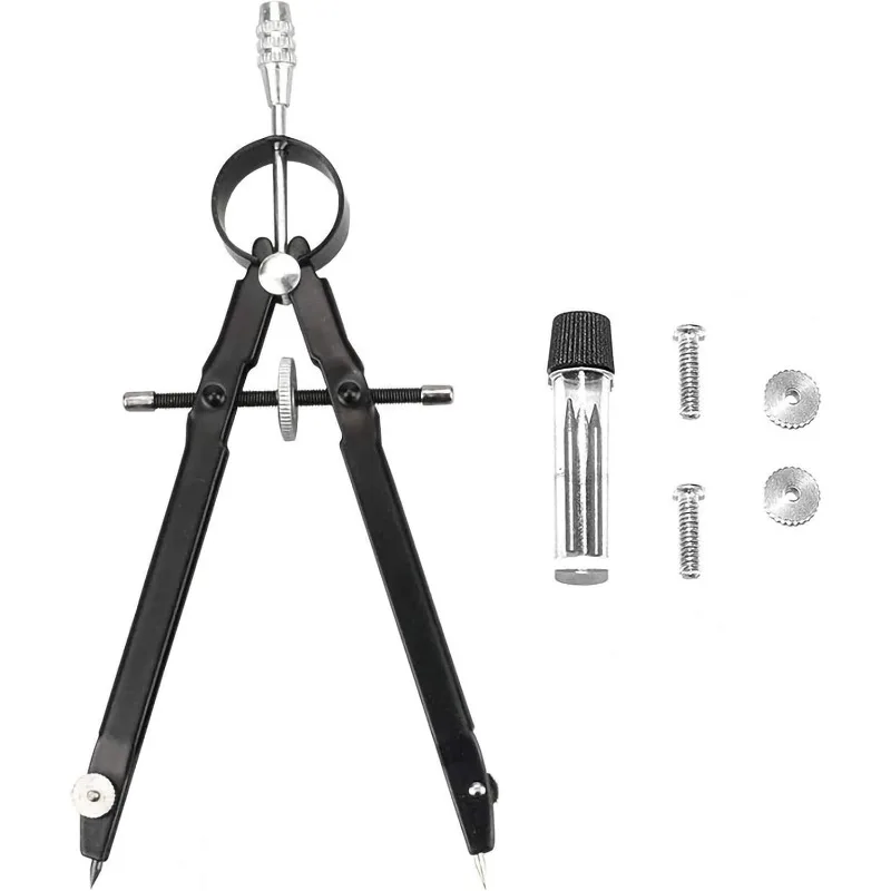 

Compass Geometry Set with Lock, Professional Compass,for Solid and Plane Precis Math and Precision Compass, Metal and Durable