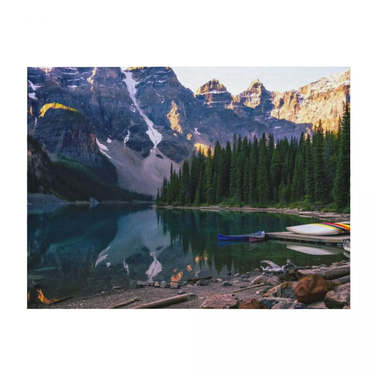

Lake Moraine – Banff National Park, Alberta, Canada Throw Blanket Quilt blankets and throws warm winter Cute Plaid Blankets