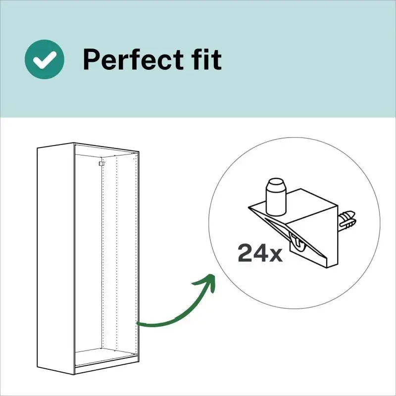 24Pcs Plastic Shelf Support Peg 90 Degree Cabinet Corner Bracket Furniture Layer Holder For DIY Wardrobe Cupboard Installation