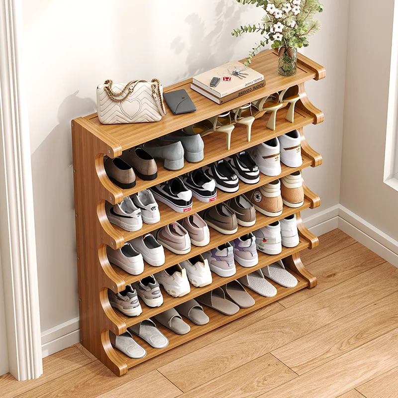 Wooden Shoe Rack For Household Use Wooden Storage At The Entrance Multi-Layer Entrance Storage Simple Rack Home Storage