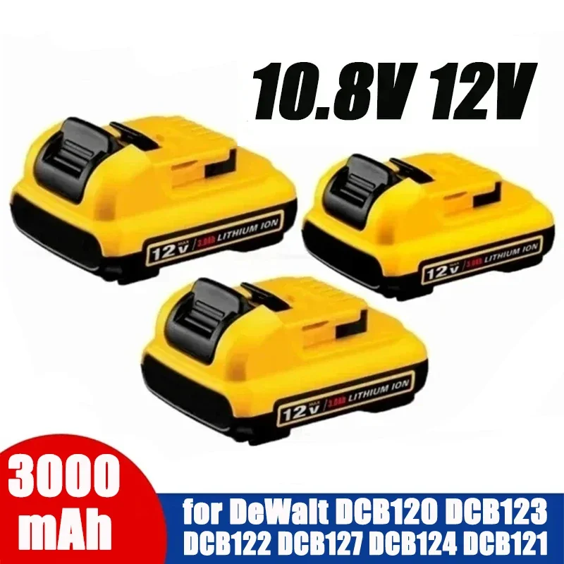 12V 3.0Ah Lithium-ion Battery Replacement Li-ion Batteries for Dewalt DCB120 DCB124 DCB122 DCB125 DCB123 Power Tools