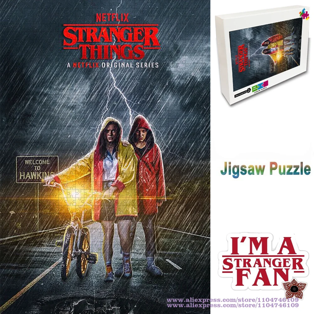 

Stranger Things Puzzle Jigsaw 108/200/300/500/1000/1500Pcs Eleven & Max "welcome To Hawkins" Intelligence Puzzles for Adults