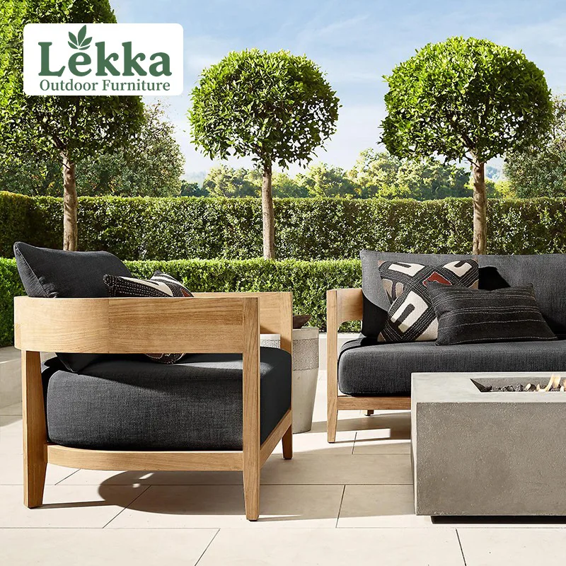 

Customized Outdoor Teak Sofa Balcony Garden Outdoor Hotel Furniture Leisure Hotel Homestay Lazy Sofa Coffee Table