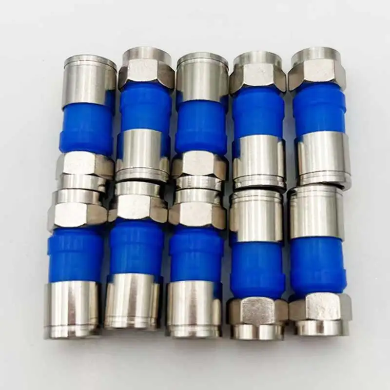 10Pcs 75-5 F type Compression Connector For Signal Amplifier CATV RG6 RG59 Coaxial Cable F Type TV Connector