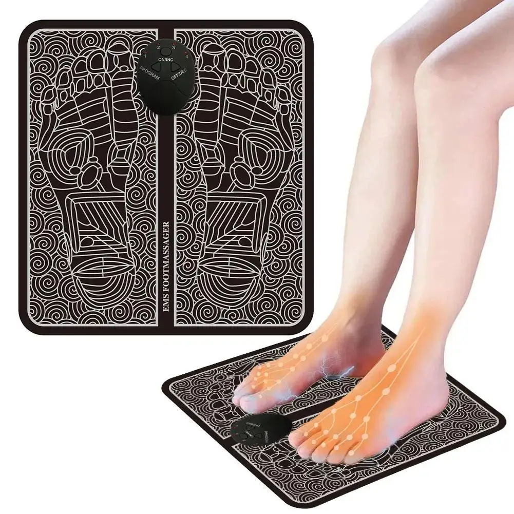 Electric Foot Massage Mat Relaxing Foot Acupoint Massage Levels Mat Improves 4 Modes Circulation 3 Blood L8Q3