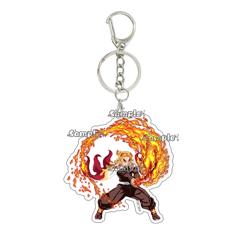 Anime Zenitsu Rengoku Keychain Acrylic Accessory