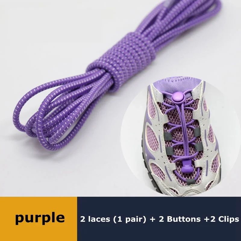 1 Paar elastische Schnürsenkel ohne Binden für Sneaker, schnell dehnbare Schnürsenkel mit Verschluss, runde Gummi-Schnürsenkel für einfache Anpassung