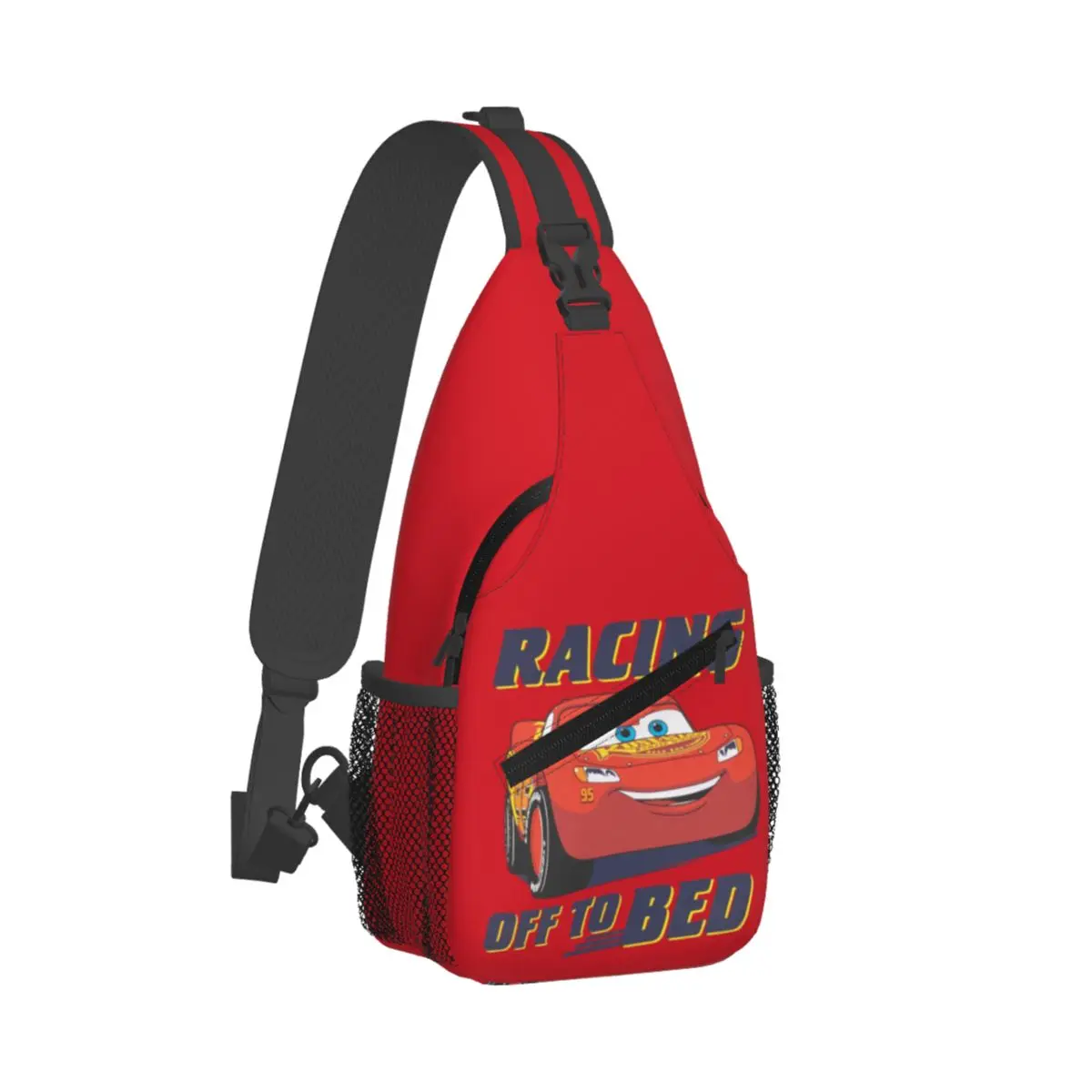 Custom Lightning McQueen Shoulder Backpack Women Men Casual Shoulder Chest Bags for For Traveling Hiking Cars Sling Bag