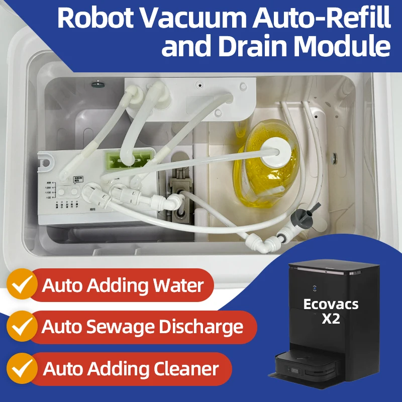 Ecovacs X2/X1/T10/T20 Robot Vacuum Water Change Kit Auto Water Refill and Drain water hookup kit