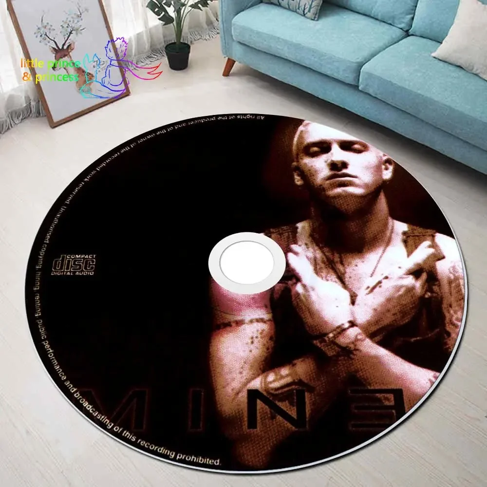 

Круглый музыкальный коврик Eminem для CD, круглый коврик, круглый ковер, коврик для ванной, черный коврик, домашний декор, ковер для гостиной, кухни