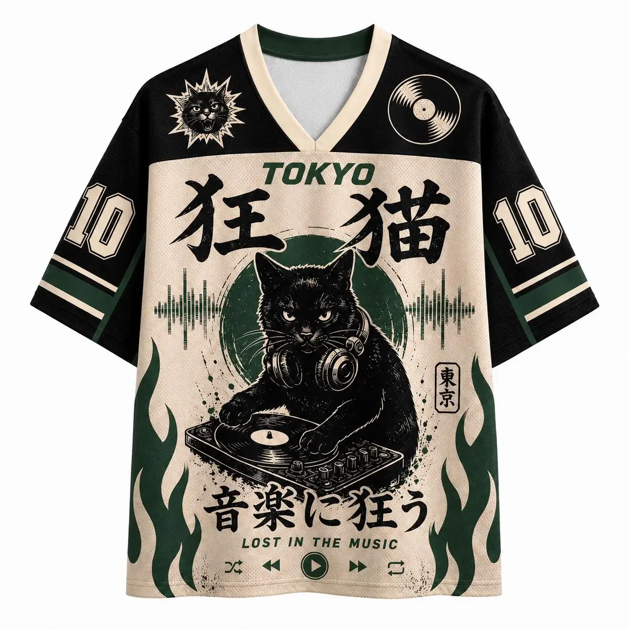 2026 Summer Fashion Fun Gothic DJ Crazy Cat 3D Printing Outdoor Leisure Fitness Sports Style Commemorative V-neck T-shirt