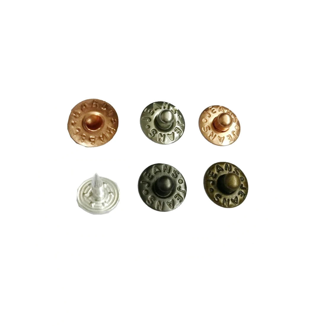 500sets/pack 9.5mm brass garment jeans buttons rivets stud rivets alum nail nickle/black /bronze/gold for jeans pocket + tools