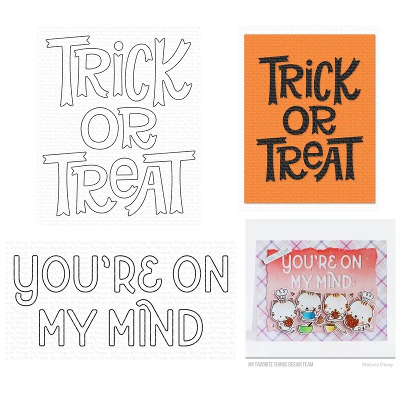 August 2023 New Trick or Treat You're on My Mind Metal Cutting Dies Scrapbooking for Paper Making Frames Card Set