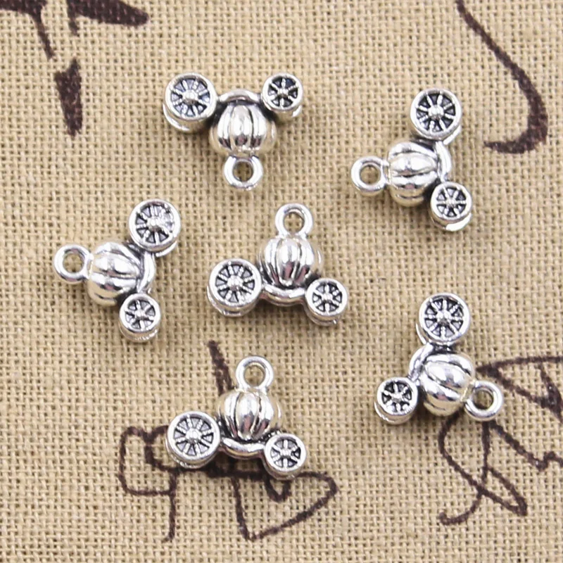 20 sztuk Charms piękny samochód w kształcie dyni 11x13x5mm Antique srebrny kolor wisiorki DIY rzemiosło dokonywanie ustalenia Handmade tybetański biżuteria