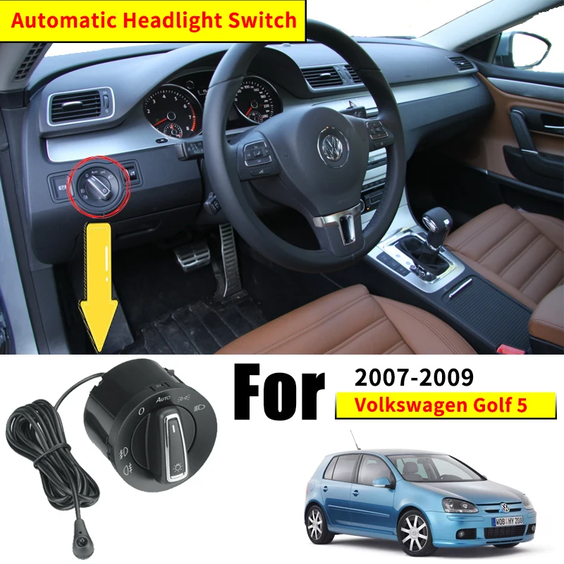 For Volkswagen VW Golf Mk5 Estate 2007 2008 2009 Headlight Automatic Switch For VW Rabbit GTI Jetta SportWagen Vento Variant