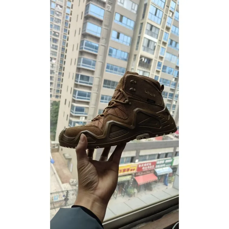 

Popular Mid Top Waterproof Cowhide Men's Hiking Boots Anti Slip Plus Size Men's Climbing Shoe Wear Resistant Adult Walking Shoes