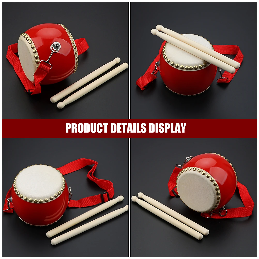 

Red Drum Kids Musical Instruments Children’s Toys Tambourine Wooden for Toddlers