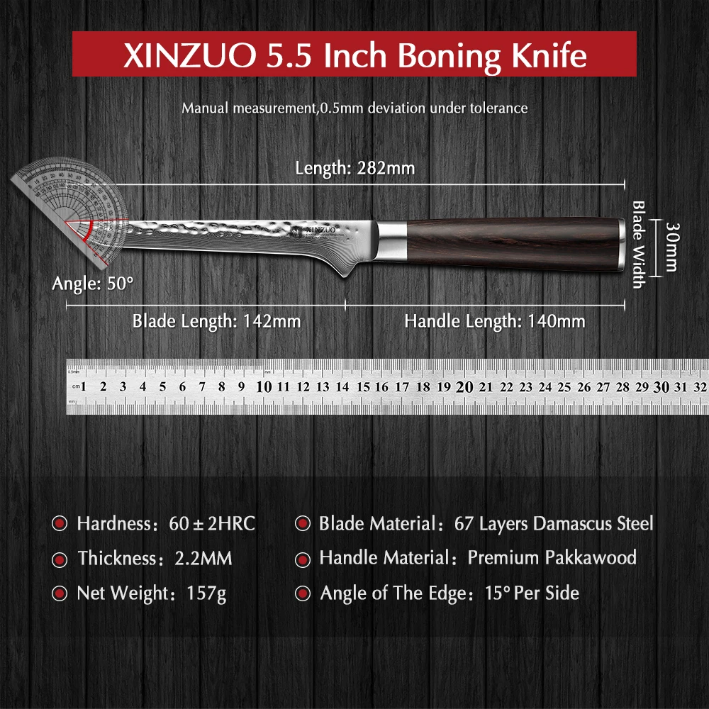 XINZUO 5.5 بوصة قطعة العاج سكين المطبخ سوبر دمشق الصلب سكين الجزار الشيف سكاكين المطبخ تقطيع تركيب أدوات الطبخ #6