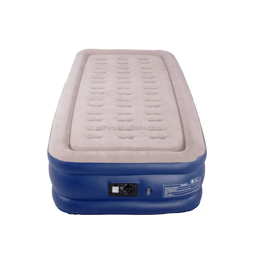 

Electric Inflation air mattress hot selling Blow Up Air Bed Soft Plush Flocking Mattress Durable Automatic