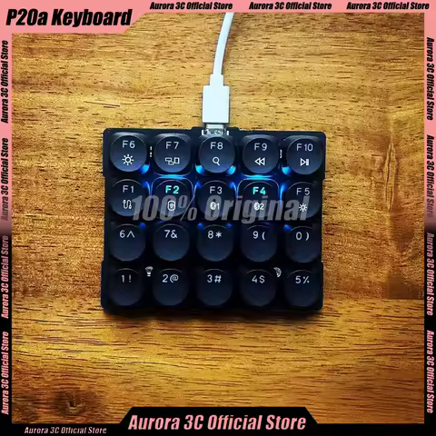P20a Wired Keyboard mini Keypads Mechanical Keyboard Aluminum Type C Keyboard positioning plate Gaming Keyboard Office PC Custom