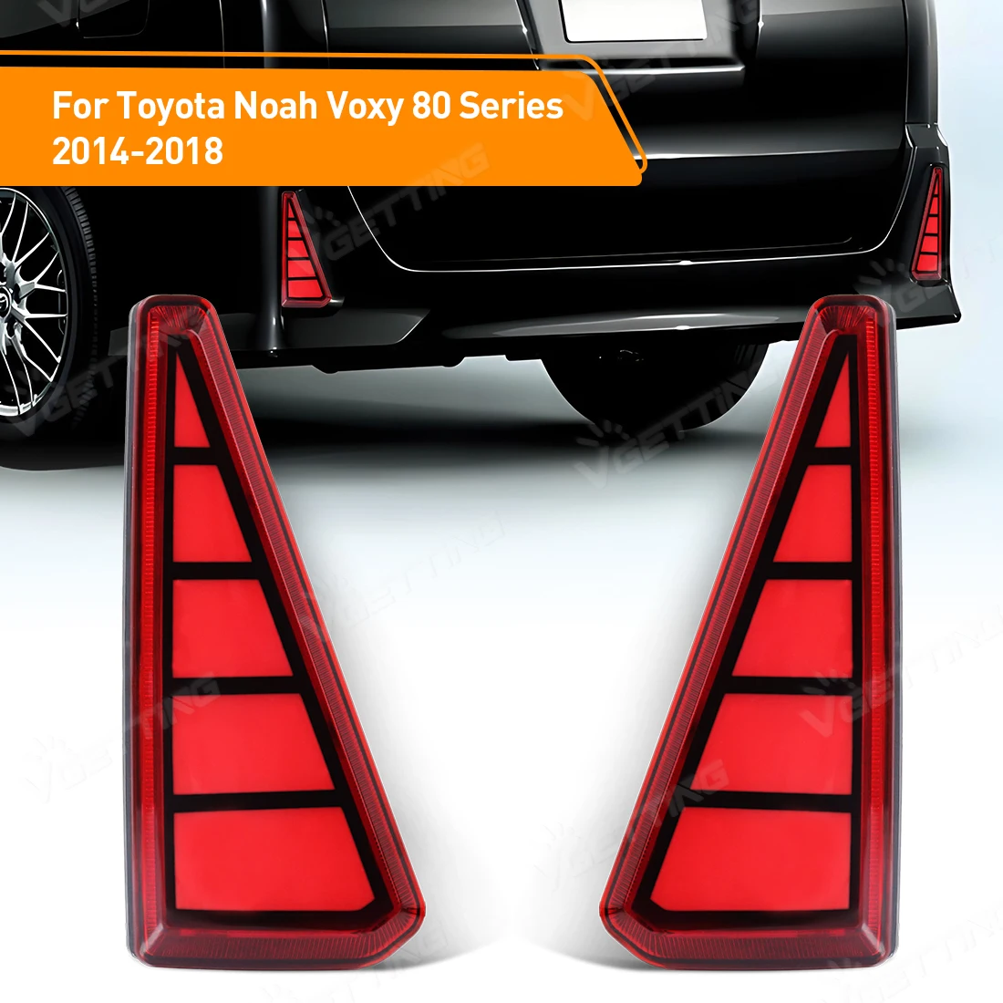 For Toyota Noah Voxy 80 Series 2014 2015 2016 2017 2018 LED Rear Bumper Reflector Light Brake Lamp Turn Signal Car Accessories